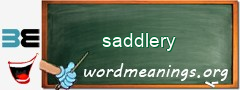 WordMeaning blackboard for saddlery